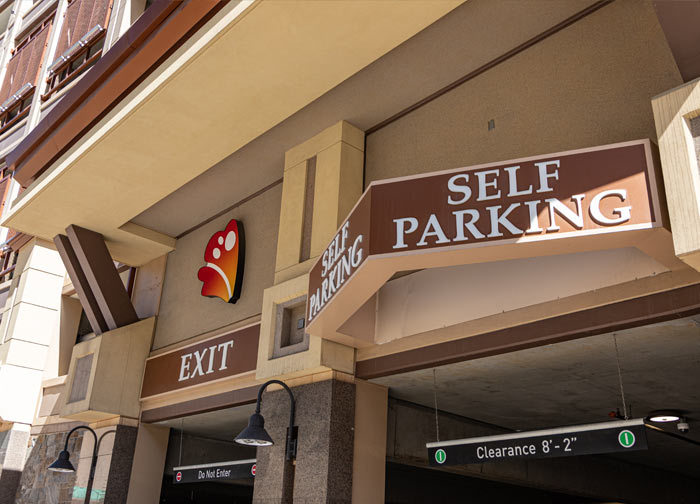 Self parking entrance at Monarch Casino